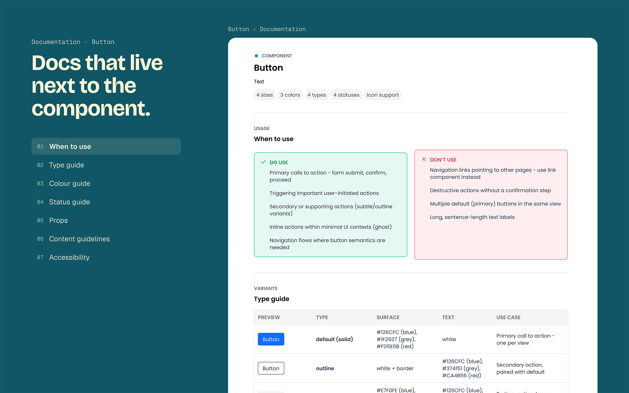 Button documentation